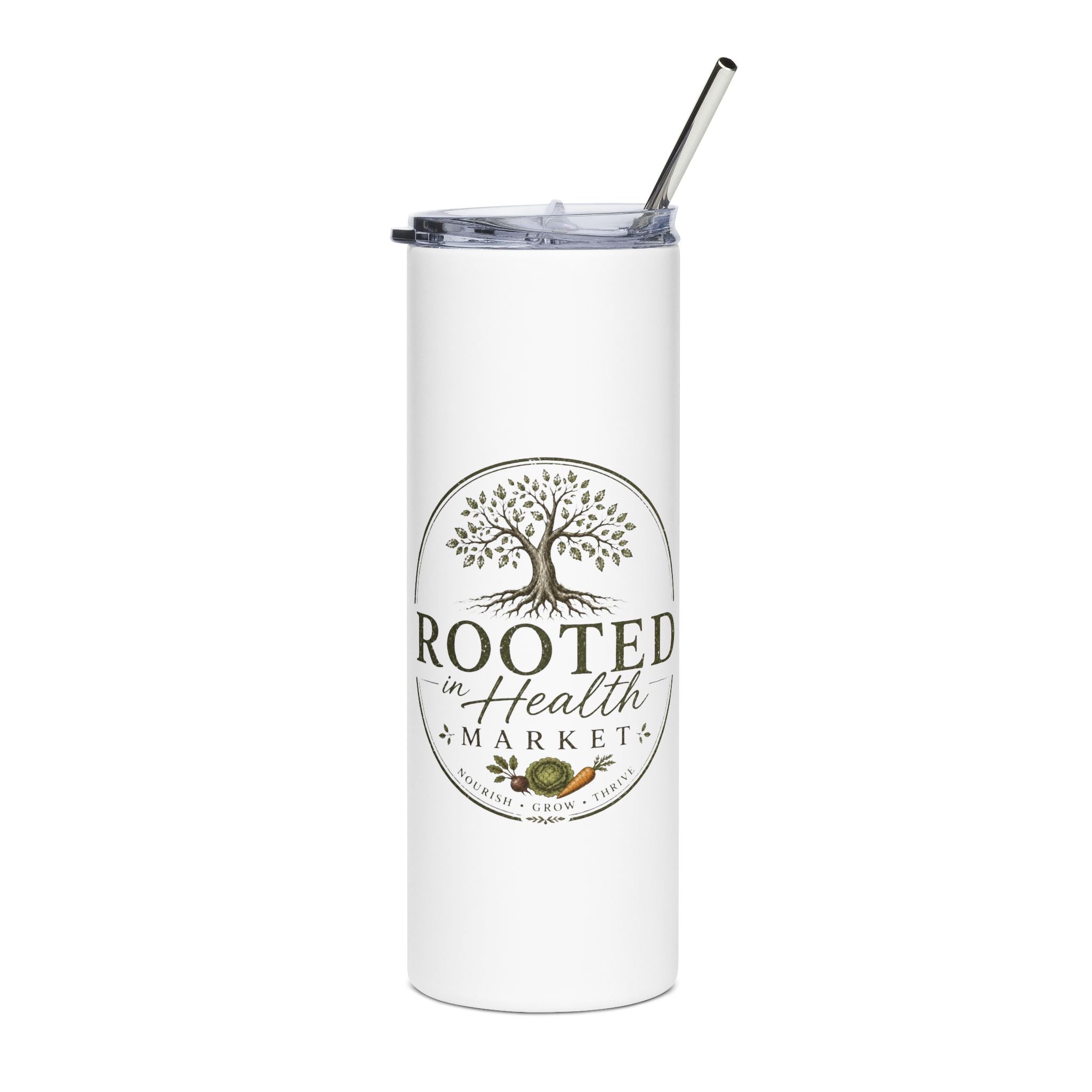 Rooted in Health, Stainless Steel Tumbler, 20oz