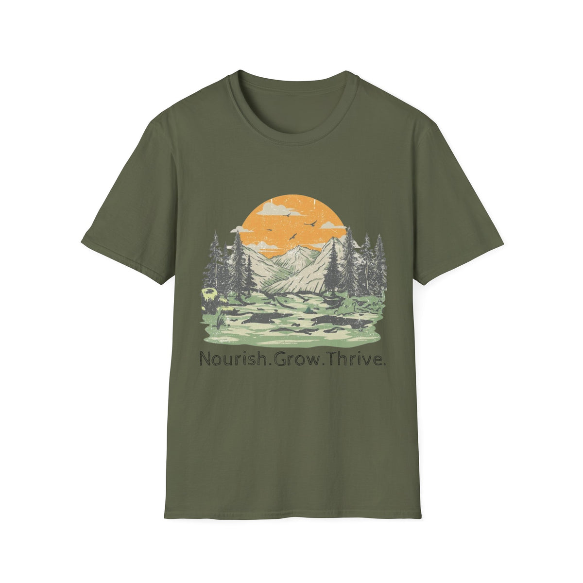 Nourish Grow Thrive Mountain Shirt