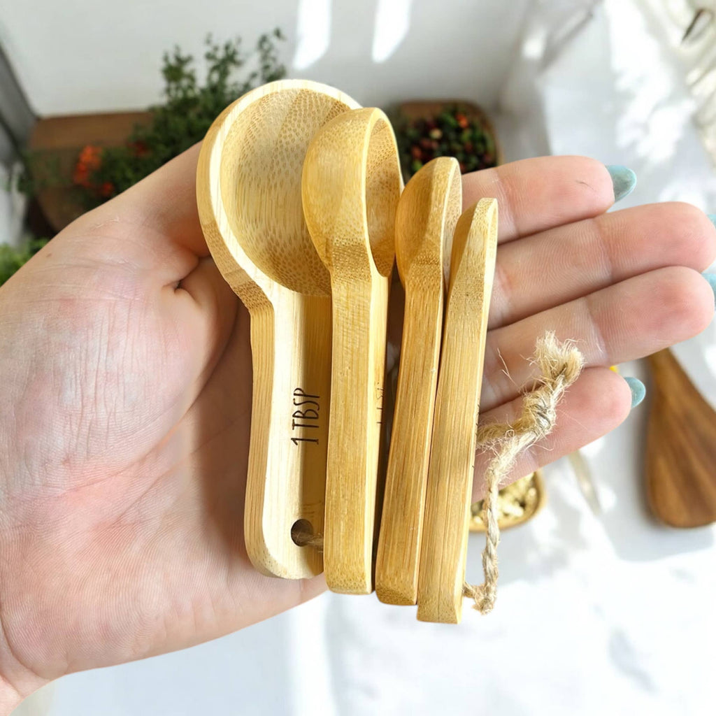 Bamboo Teaspoon Measuring Spoon Set – 4 Piece