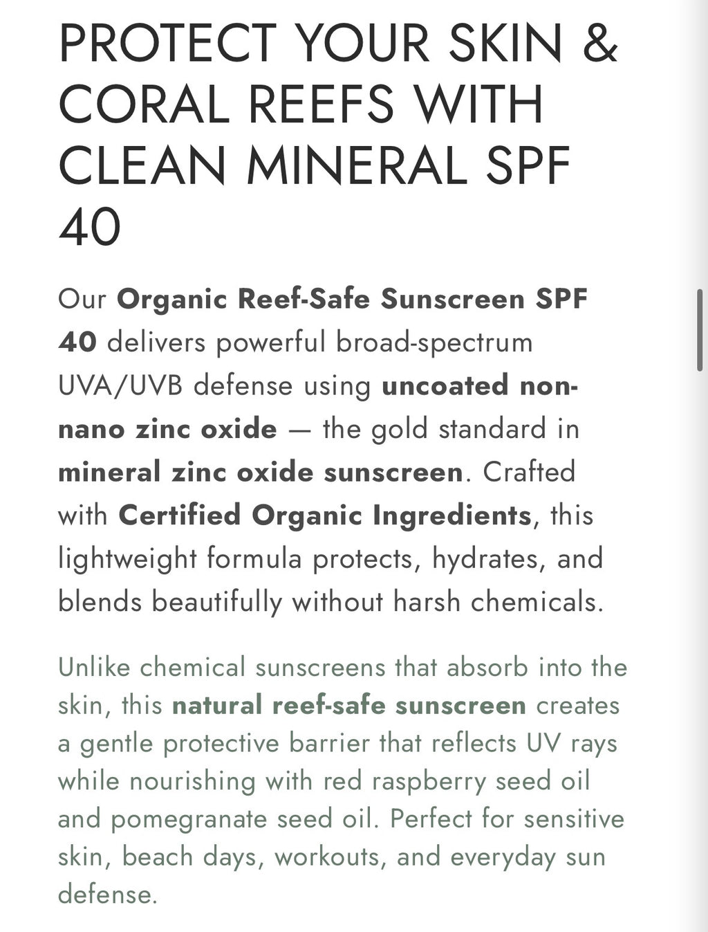 GLIMMER GODDESS Organic Broad Spectrum SPF 40  Sunscreen