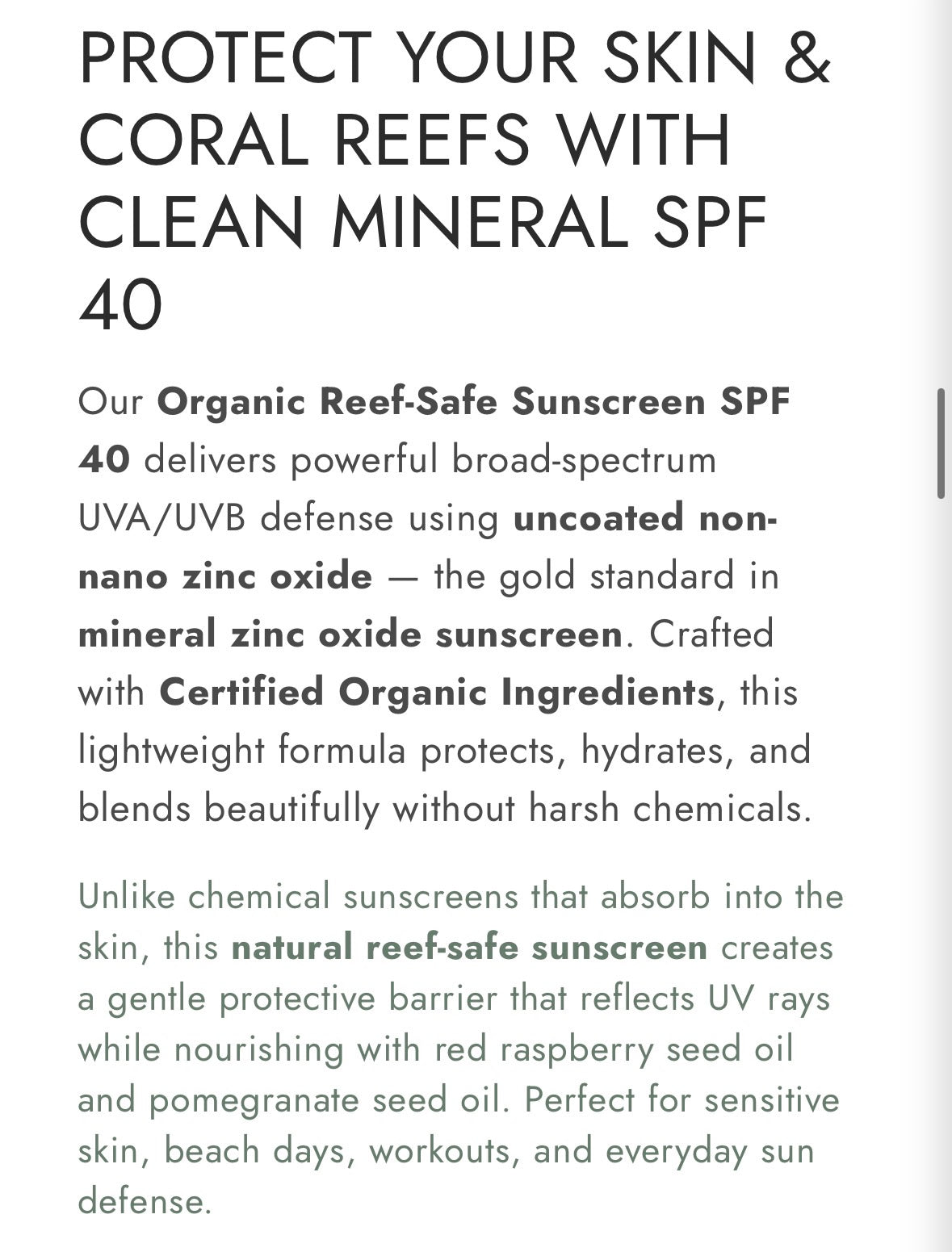 GLIMMER GODDESS Organic Broad Spectrum SPF 40  Sunscreen