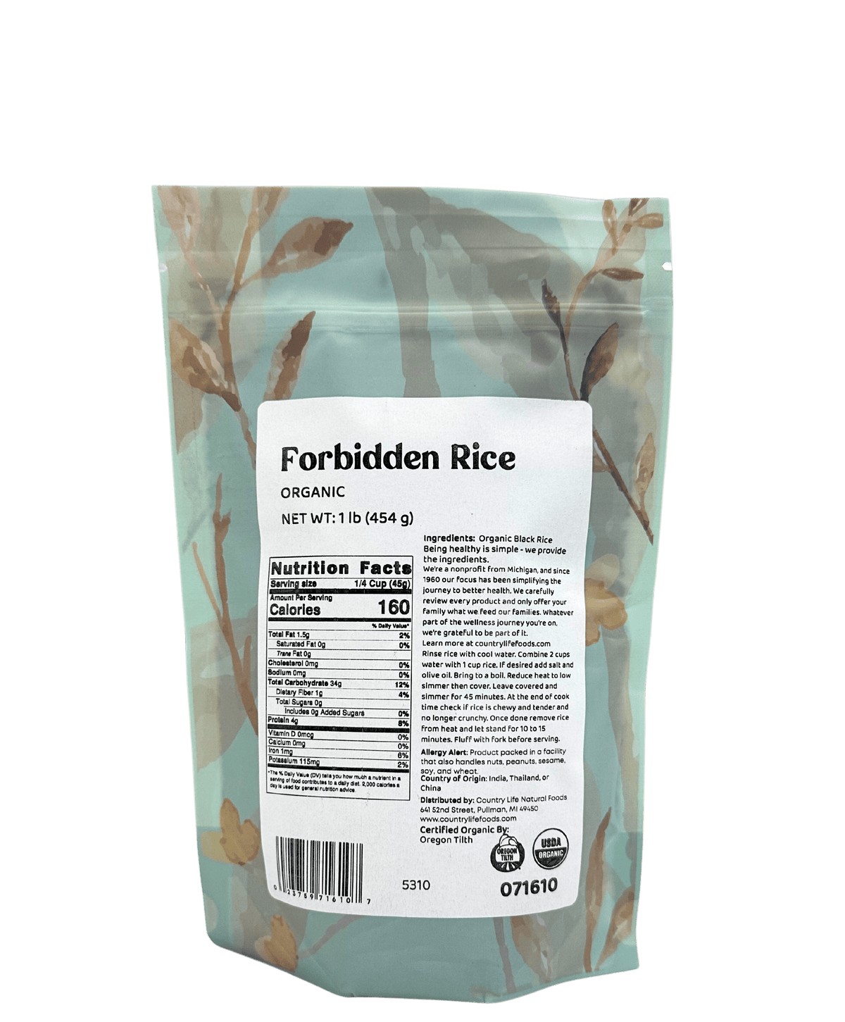 Forbidden Rice, Black, Organic