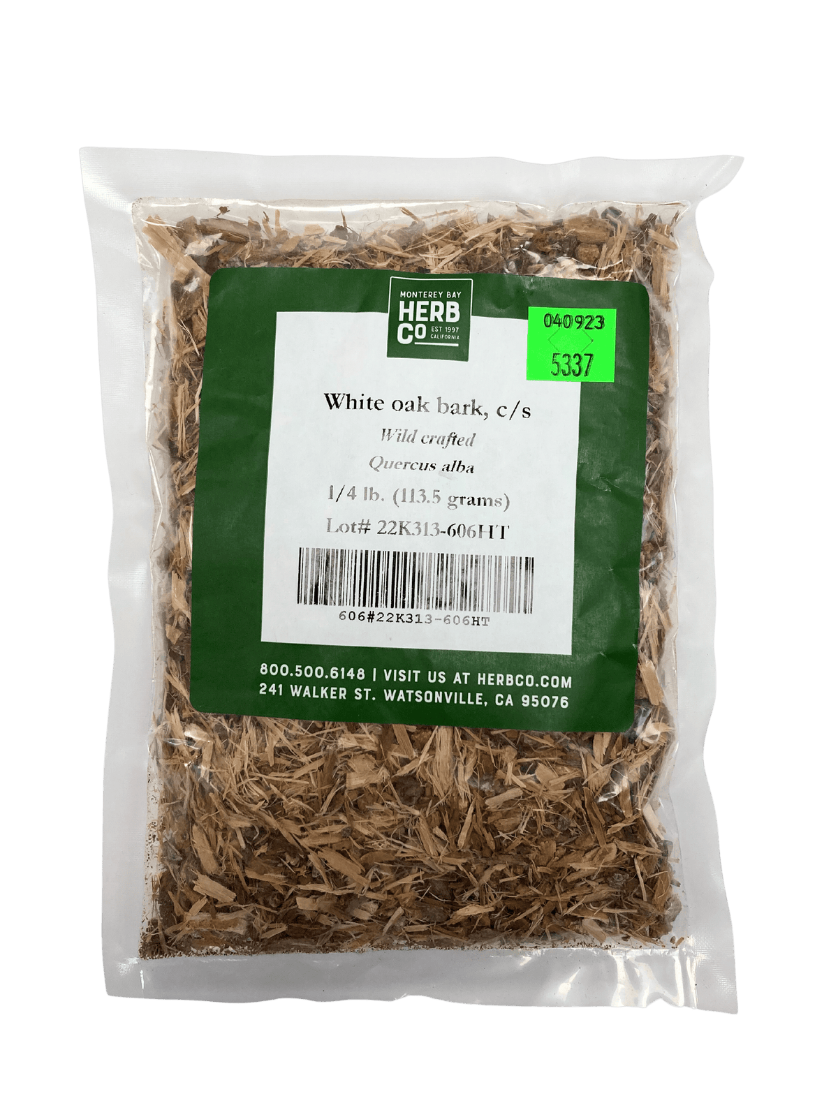 White Oak Bark, Cut, Sifted