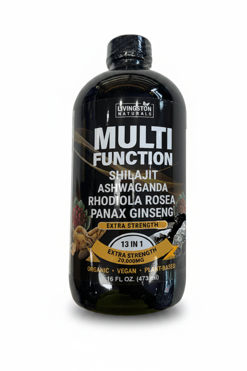 Multifunction Energy Boost: Shilajit, Ashwagandha, Rhodiola, Ginseng Mix. Extra Strength 16 oz